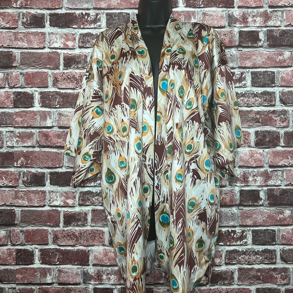 Peacock feather kimono